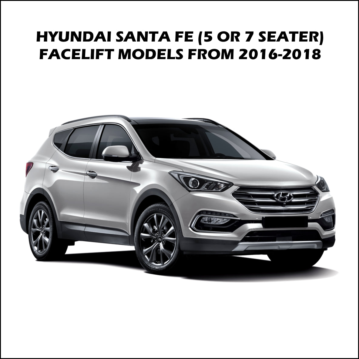 Hyundai Santa FE (MK3) Black Retractable Parcel Shelf Boot Load Cover Facelift 2016-2018